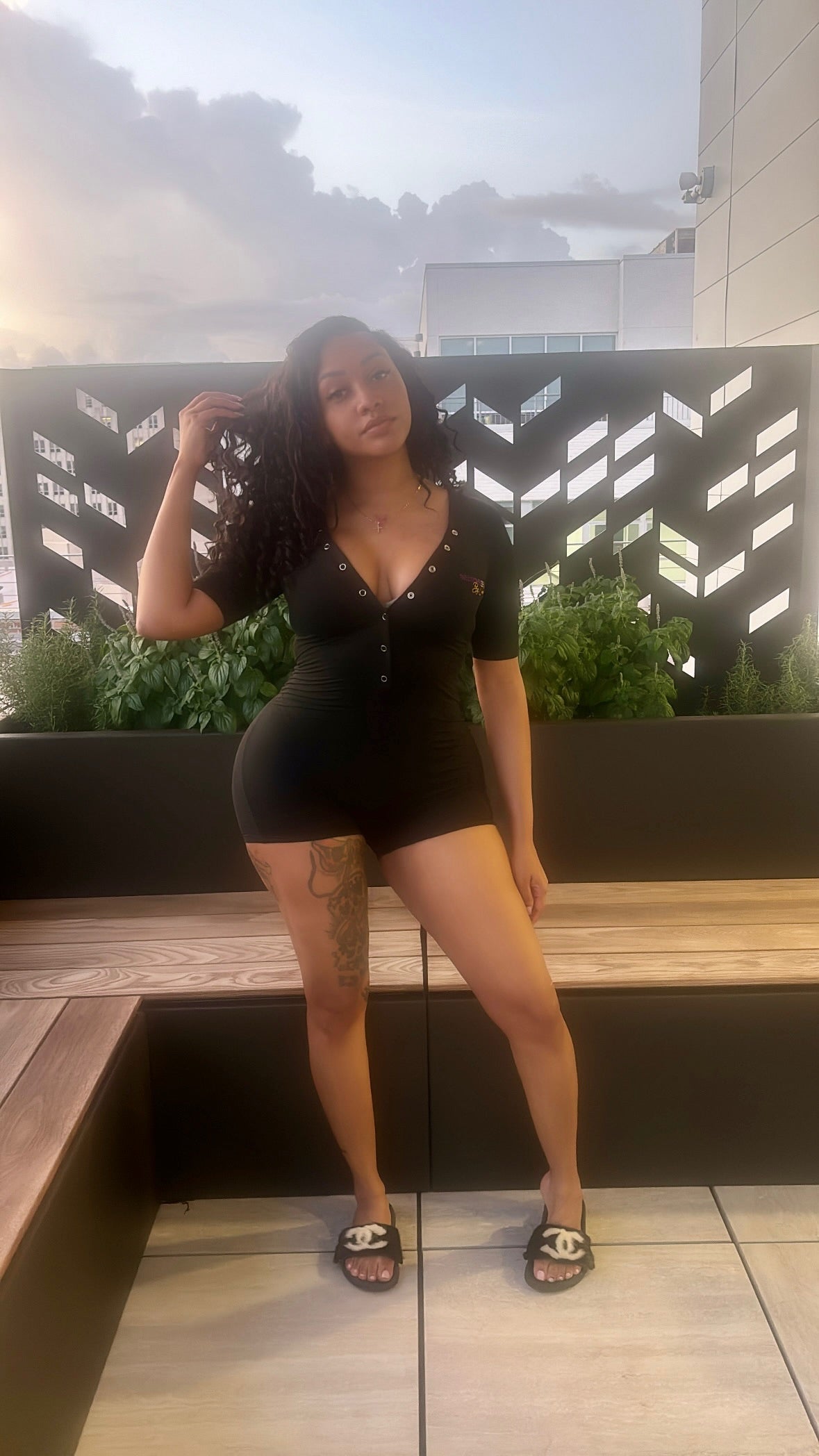 Bedtime Beauty Black Onesie