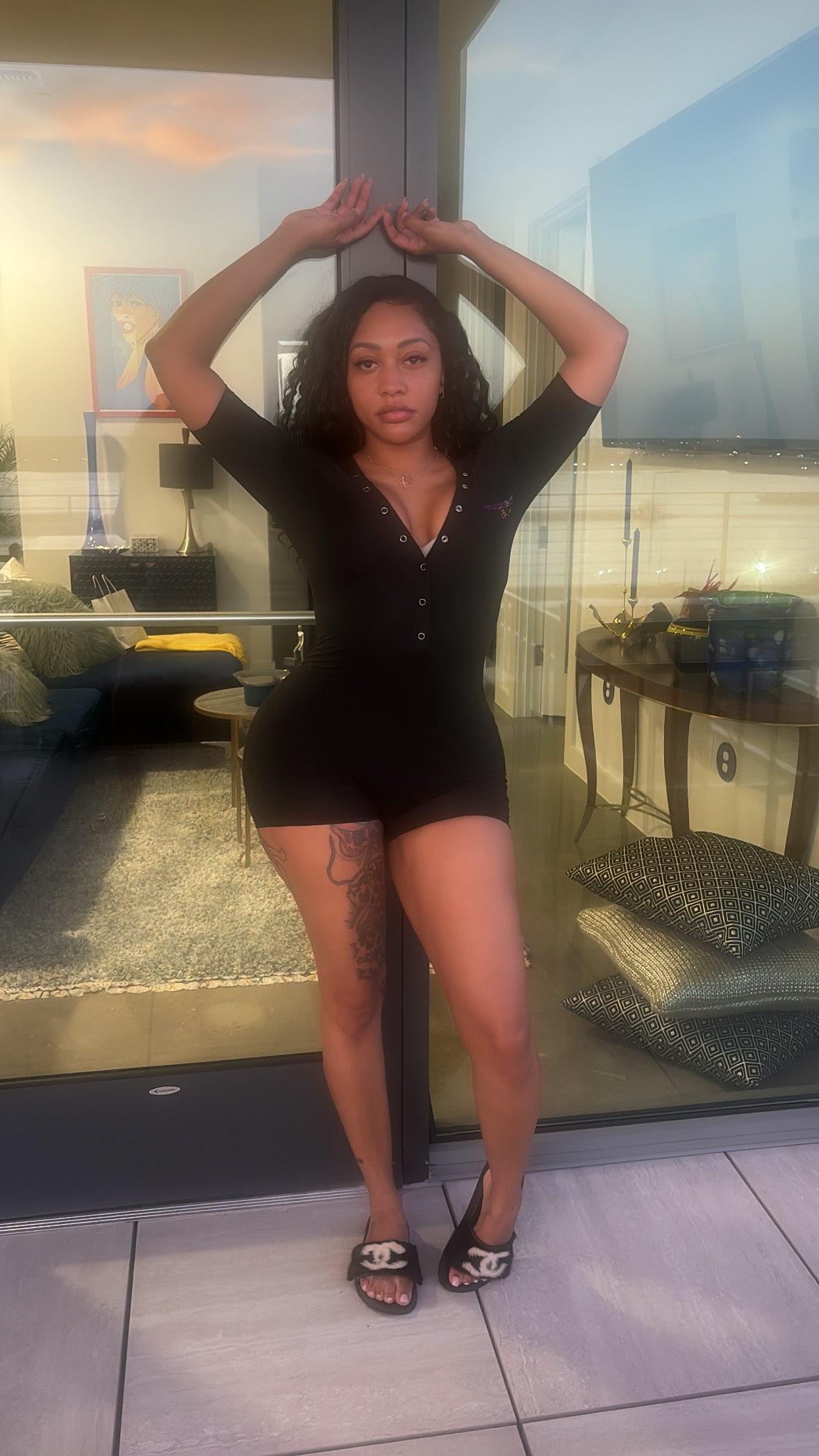 Bedtime Beauty Black Onesie